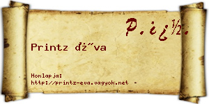 Printz Éva névjegykártya