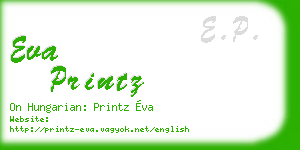 eva printz business card